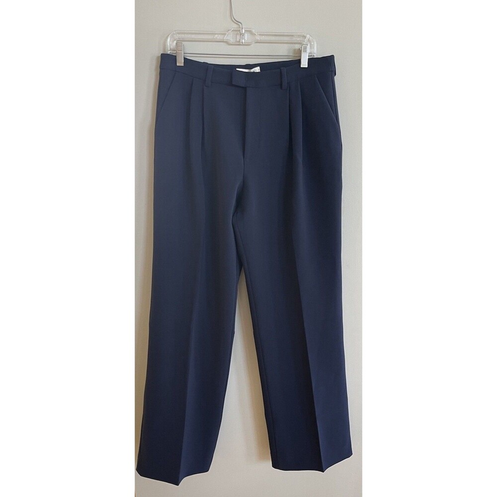 Anthropologie Favorite Daughter Pants Blue Tailored Preppy Wide Leg Sz 12 NWT - Picture 2 of 9